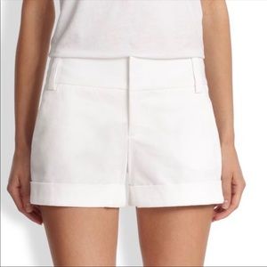 Alice+ Olivia Caddy Cuff White Shorts